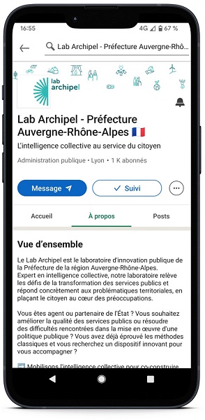 Accueil de la page LinkedIn du Lab